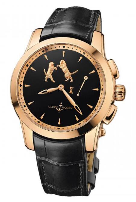 Review Best Ulysse Nardin Hourstriker Rose Gold 6106-130/E2-TIGER watches sale